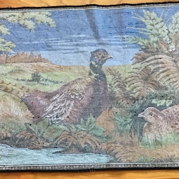 Vintage Pheasant Tapestry Wall Hanging Made in Lebanon - Picture 11 of 16